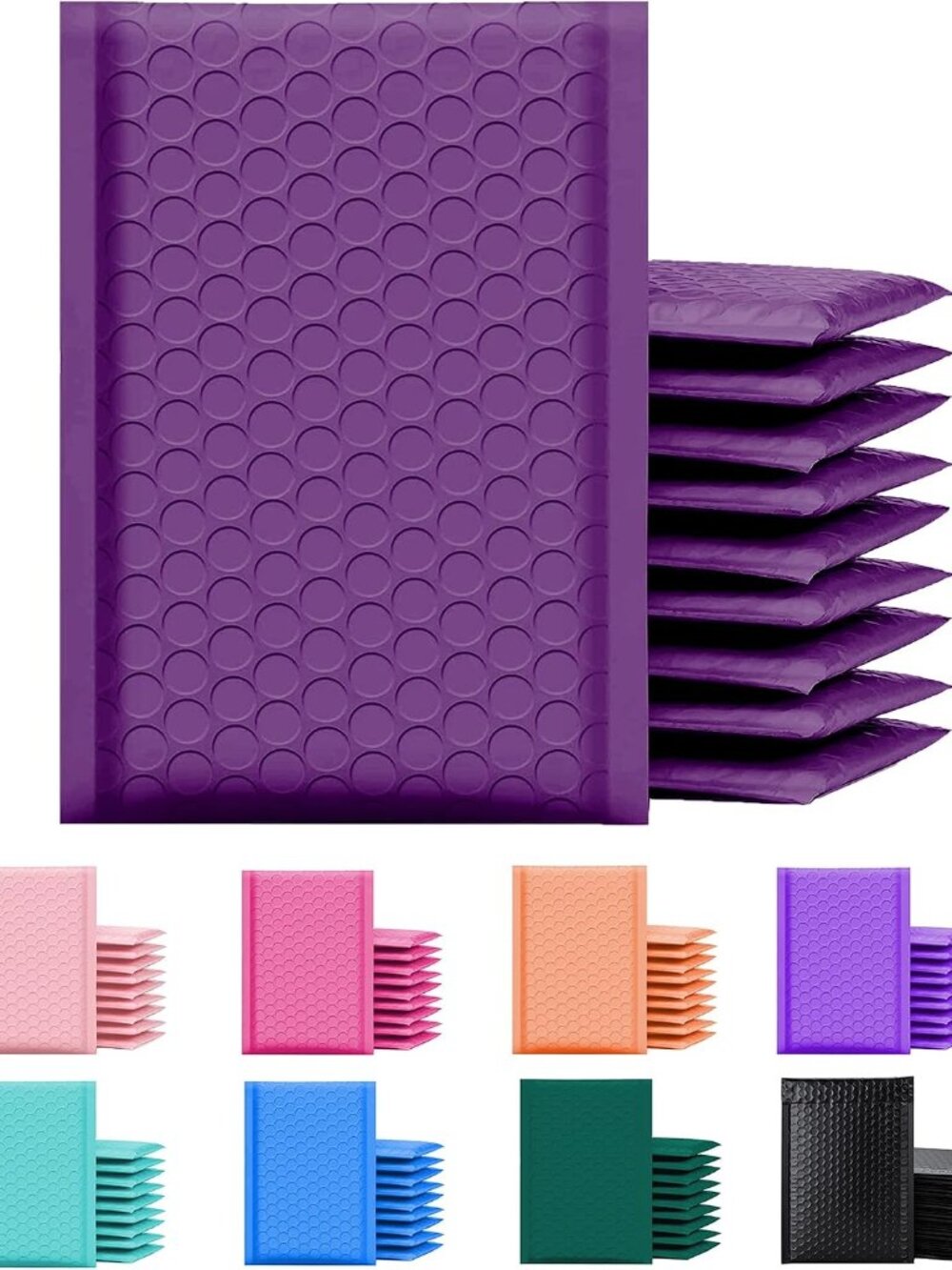 Purple Poly Bubble Mailers 4x8 50 Pack Usable 4x7